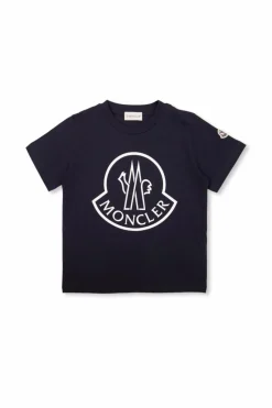 Moncler Enfant NAVY BLUE Cotton T-shirt with logo