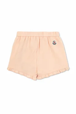 Moncler Enfant PINK Cotton shorts with ruffles