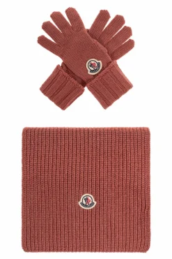 Moncler Enfant PINK Set: scarf and gloves