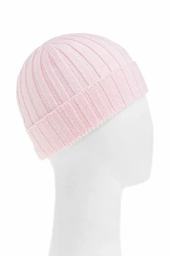 Moncler Enfant PINK Wool beanie with logo patch