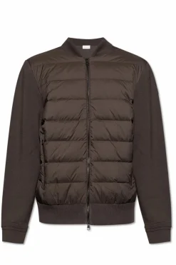 Moncler GREEN Cardigan with quilted front