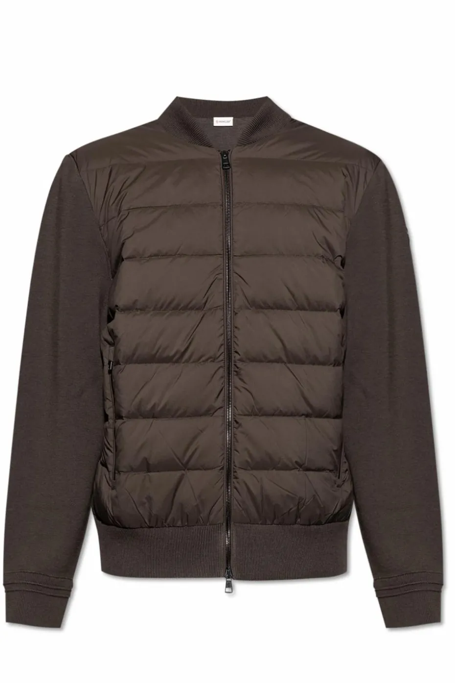 Moncler GREEN Cardigan with quilted front
