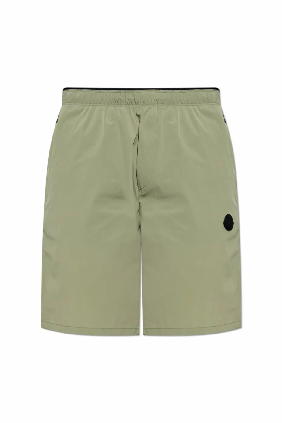 Moncler GREEN Shorts with logo patch