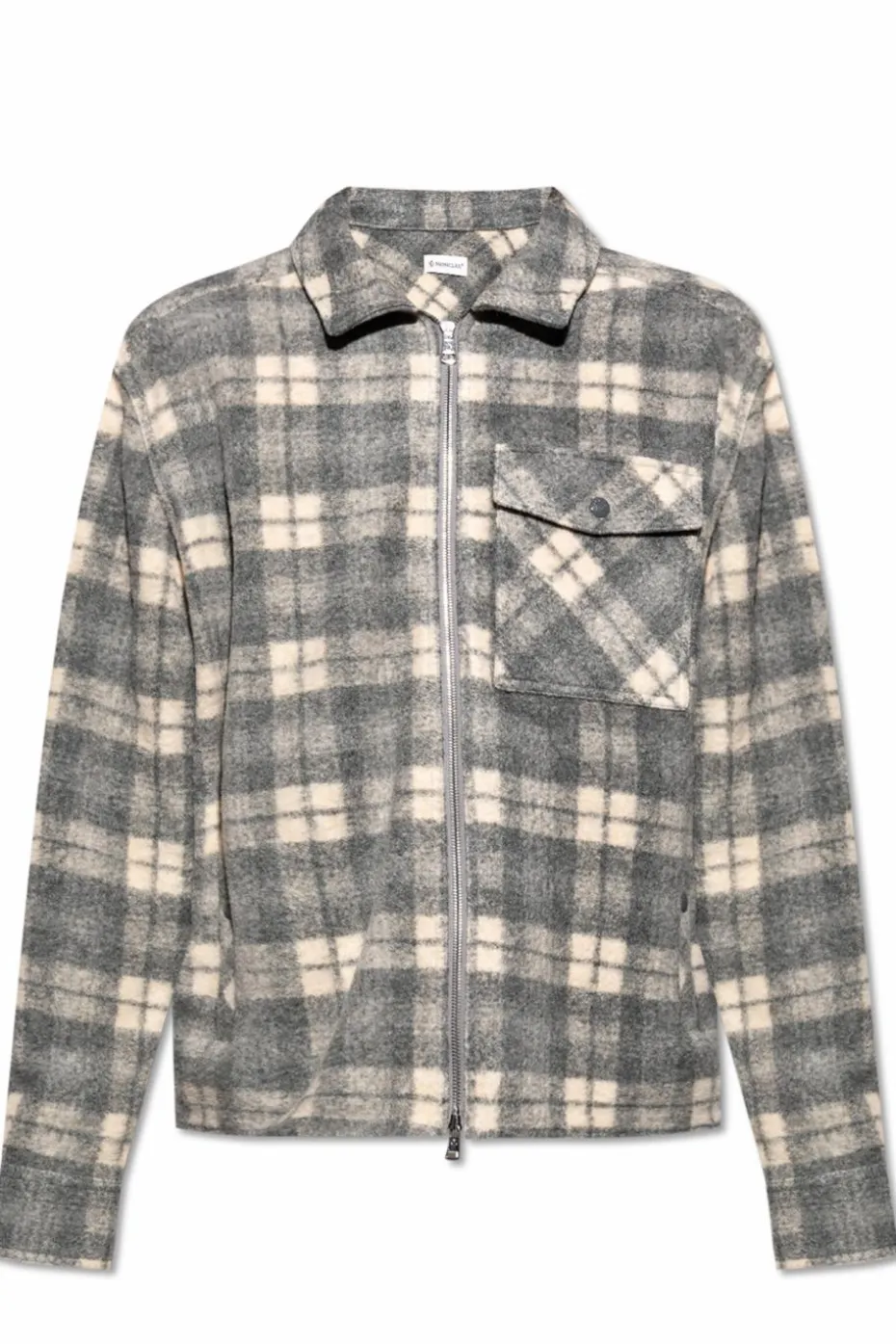 Moncler GREY Checked pattern shirt