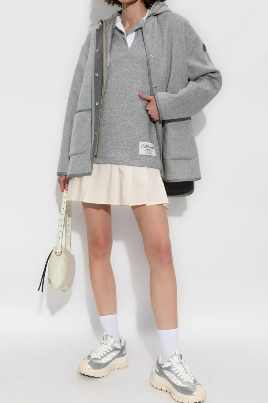 Moncler GREY Dress with collar