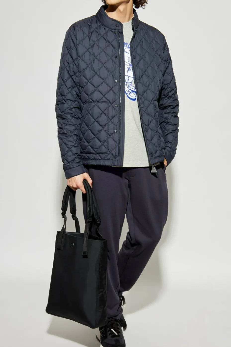 Moncler GREY T-shirt with logo