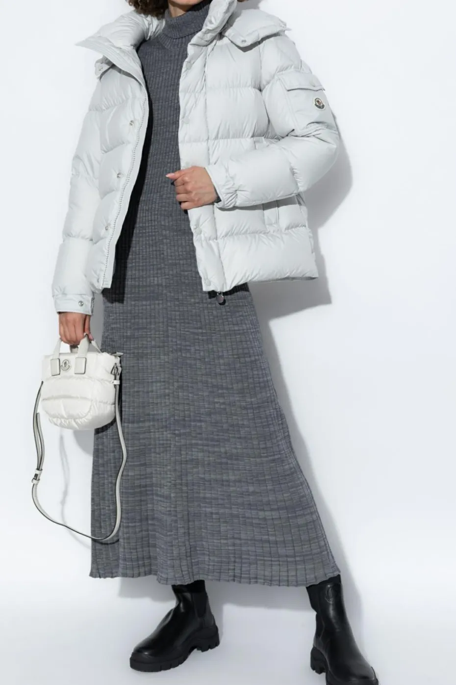 Moncler GREY Wool Dress