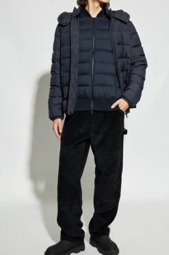 Moncler NAVY BLUE Cardigan with quilted front