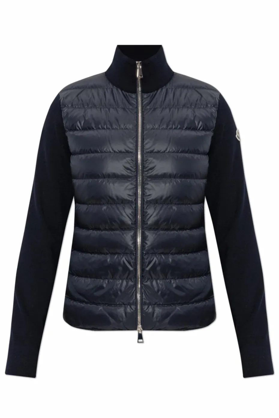 Moncler NAVY BLUE Cardigan with stand-up collar