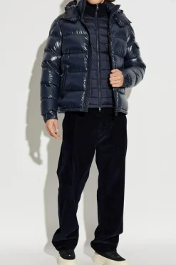 Moncler NAVY BLUE Cardigan with down front