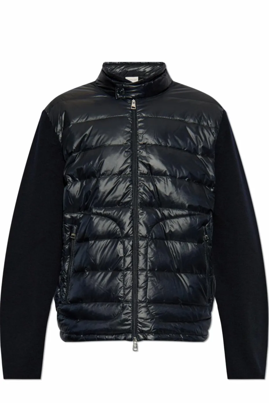 Moncler NAVY BLUE Cardigan with quilted front