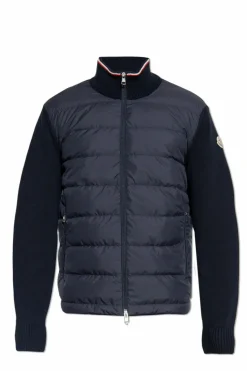 Moncler NAVY BLUE Cardigan with down insert