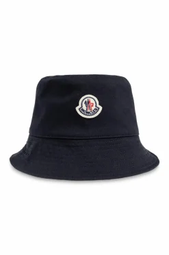 Moncler NAVY BLUE Hat with logo patch
