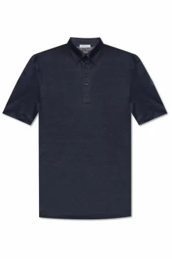 Moncler NAVY BLUE Linen polo