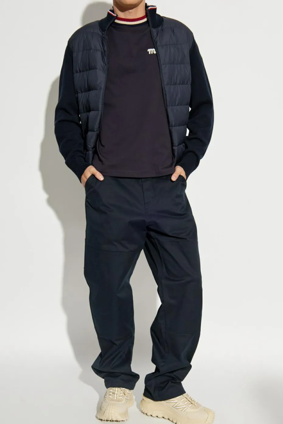 Moncler NAVY BLUE Pants with logo