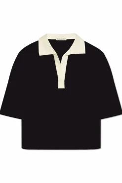 Moncler NAVY BLUE Polo with logo patch