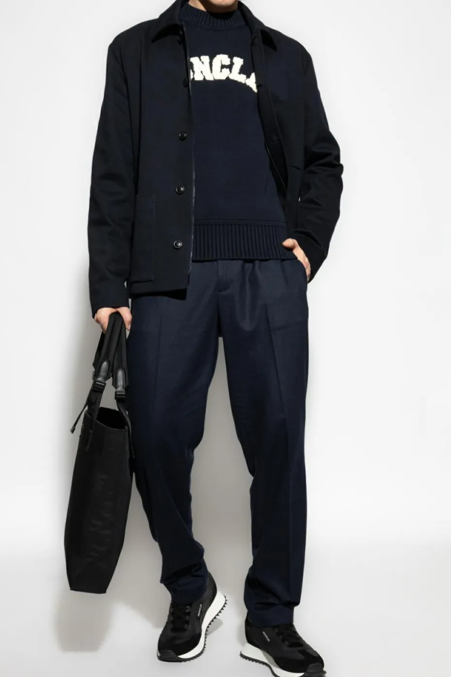Moncler NAVY BLUE Sweater with logo