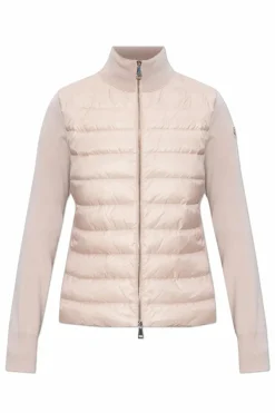 Moncler PINK Cardigan with stand-up collar