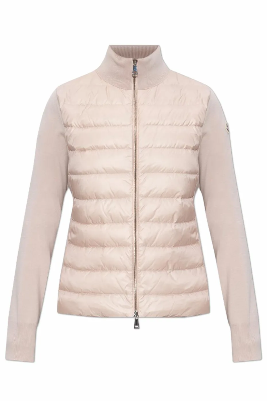 Moncler PINK Cardigan with stand-up collar