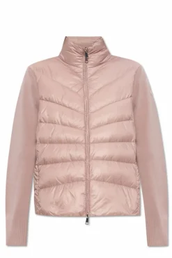 Moncler PINK Cardigan with down insert