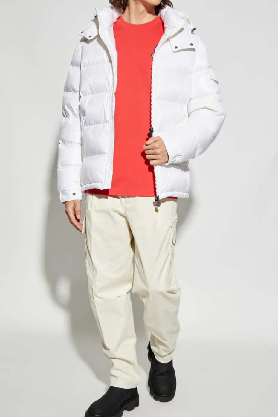 Moncler RED T-shirt with printed logo