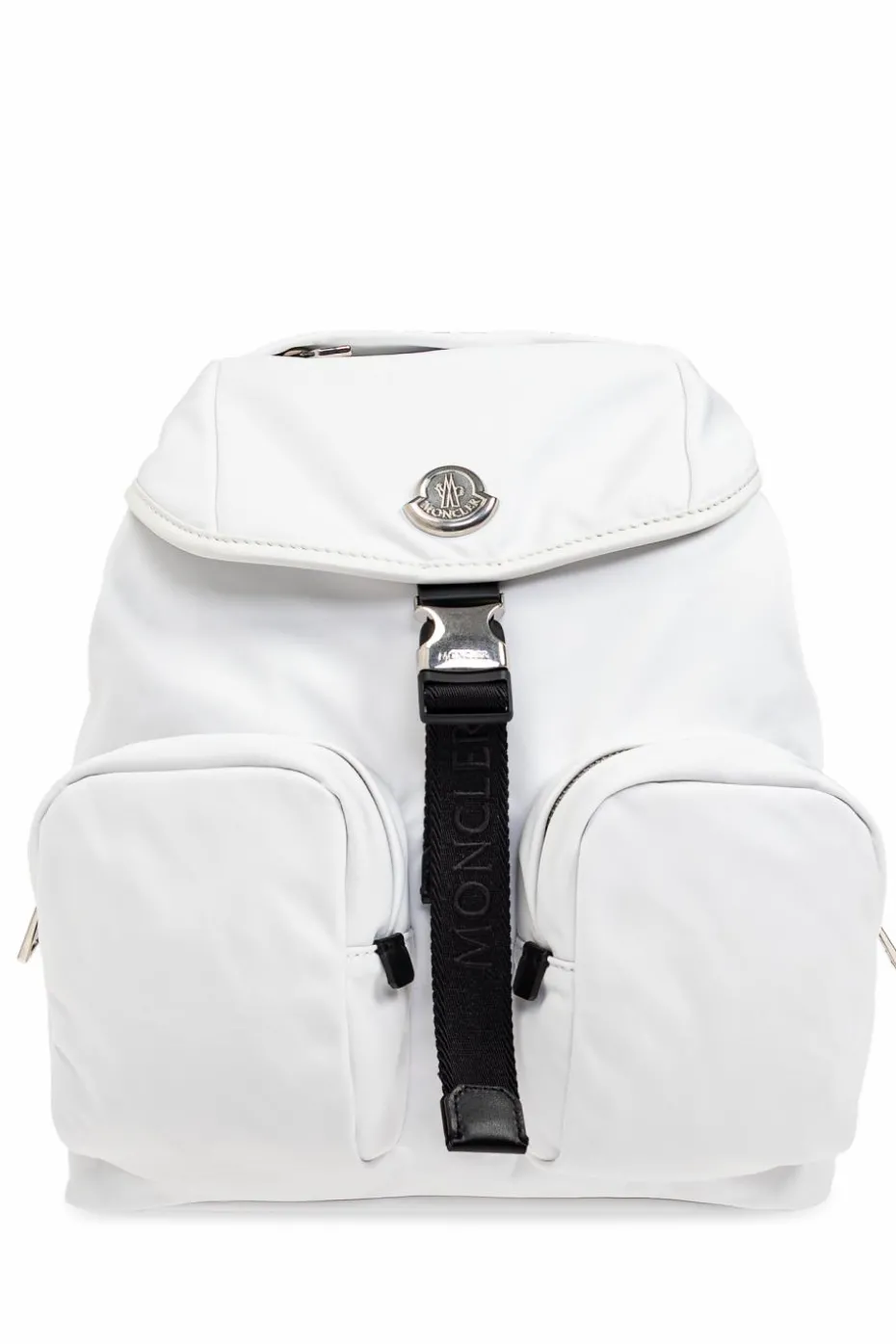 Moncler WHITE Backpack with logo-shaped appliqué