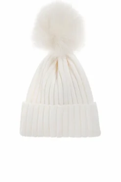 Moncler WHITE Pom-pom hat