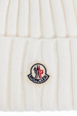 Moncler WHITE Pom-pom hat
