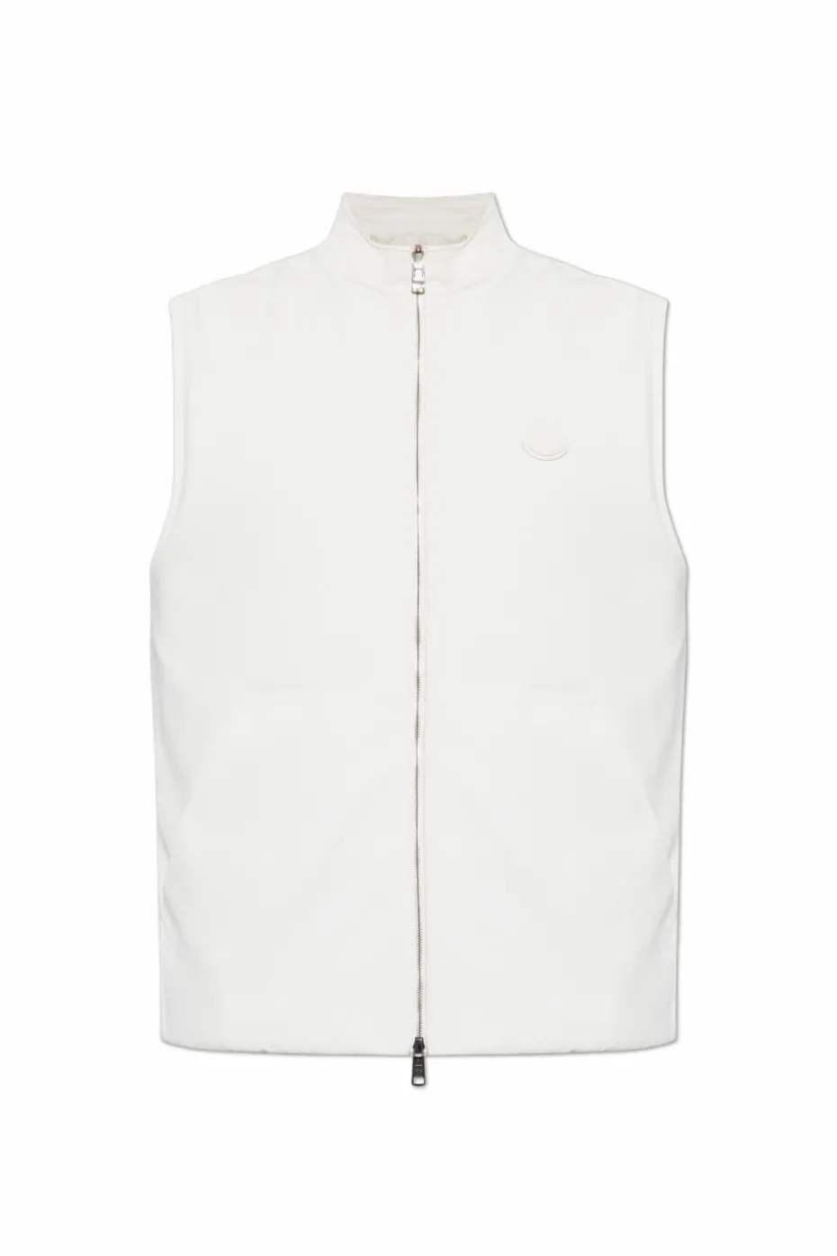 Moncler WHITE Reversible vest with logo patch