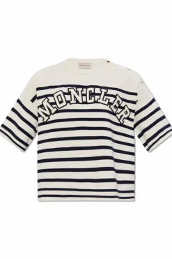 Moncler WHITE Sweater with short sleeves