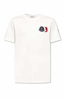 Moncler WHITE T-shirt with patches