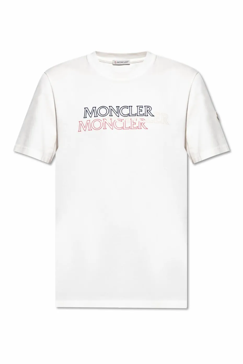 Moncler WHITE T-shirt with printed logo