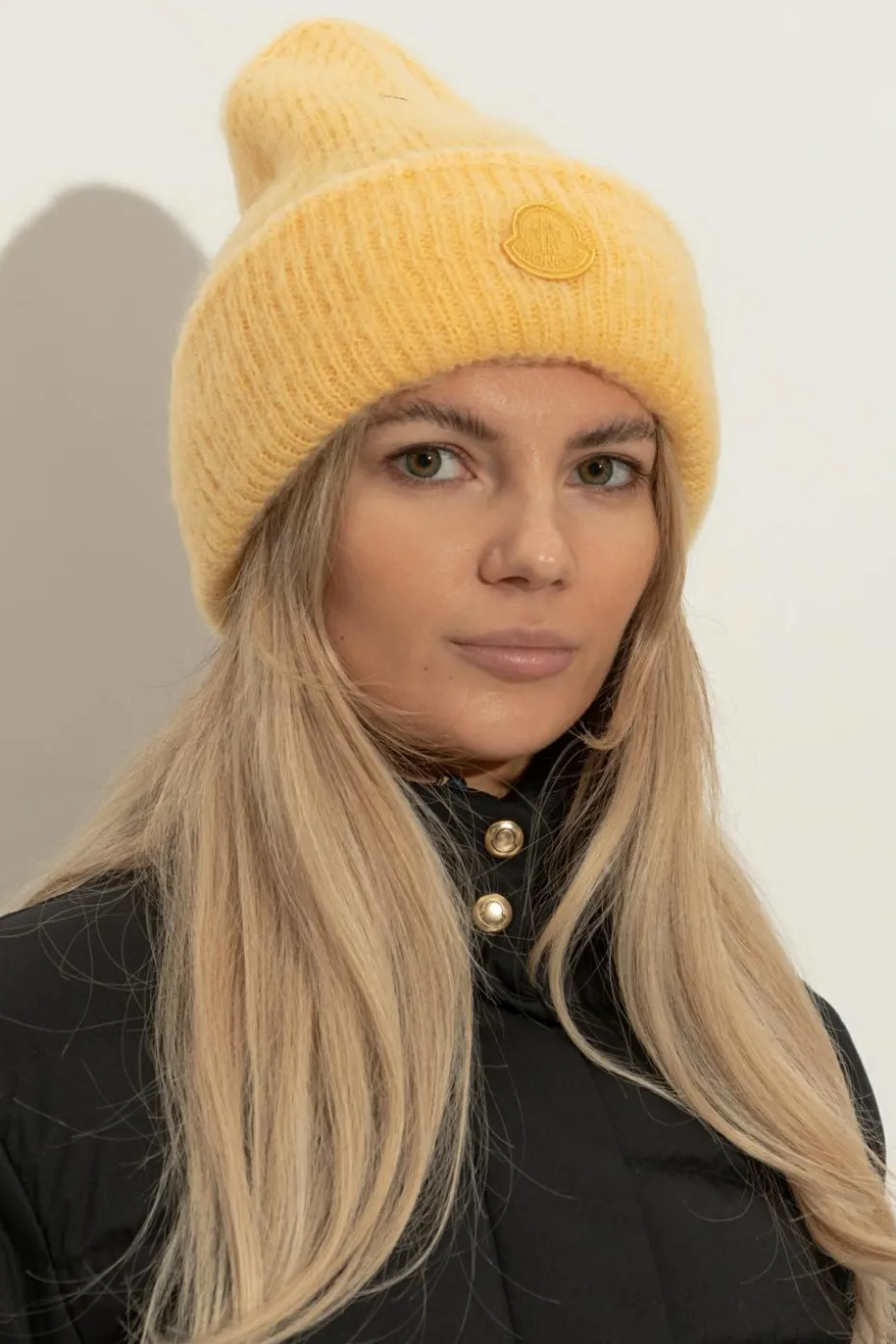 Moncler YELLOW Cap with logo patch
