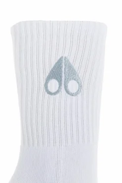 Moose Knuckles WHITE Cotton socks with logo
