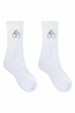 Moose Knuckles WHITE Cotton socks with logo