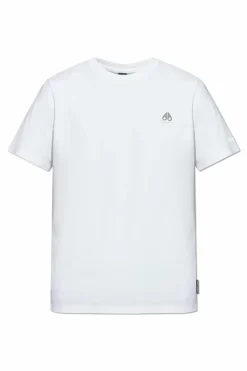 Moose Knuckles WHITE T-shirt with an application in the shape of a logo