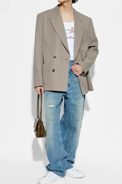 Moschino beige Double-breasted blazer