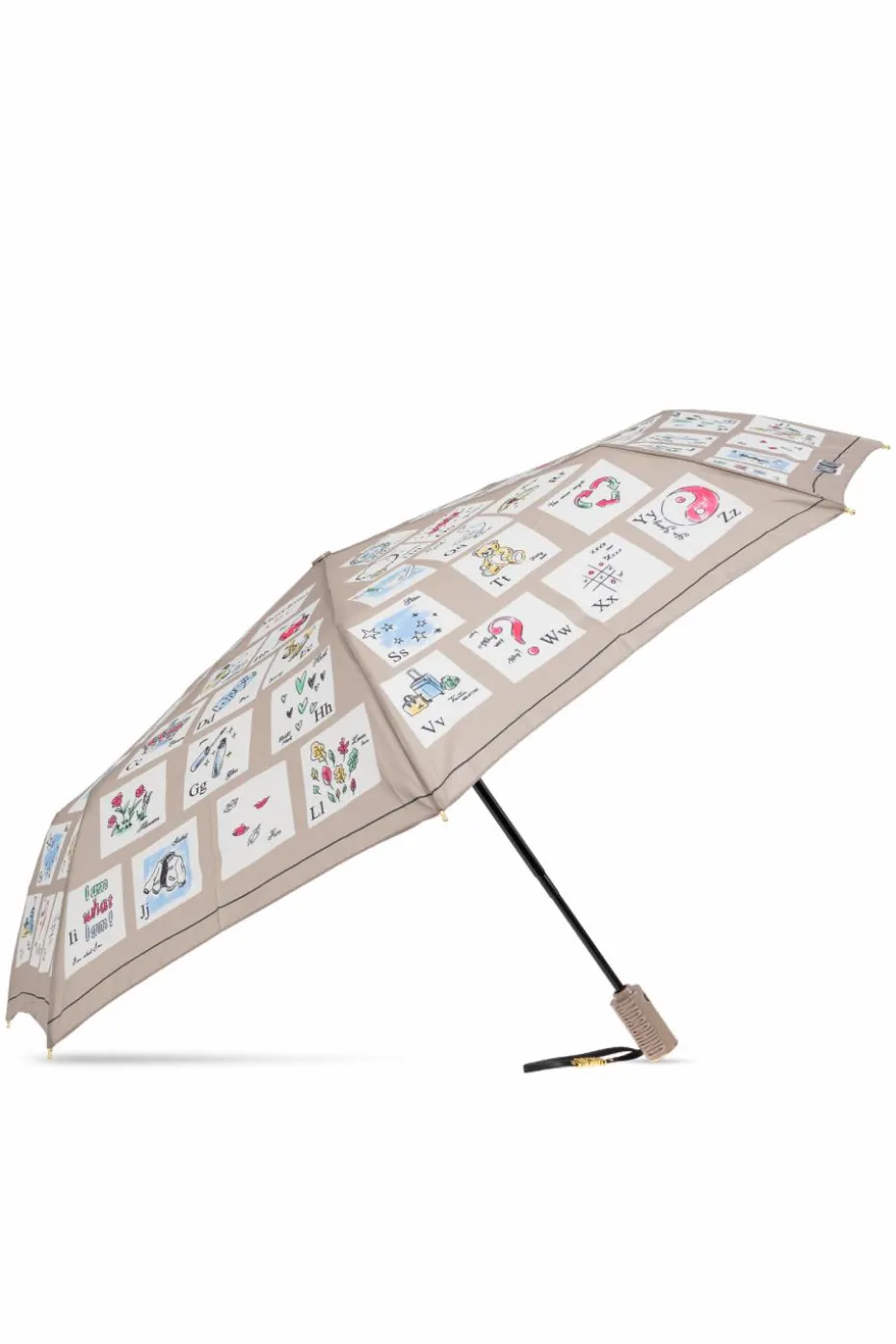 Moschino beige Folding umbrella with logo