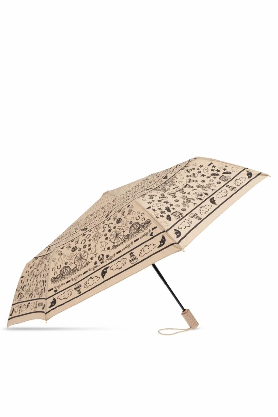 Moschino beige Folding umbrella with logo