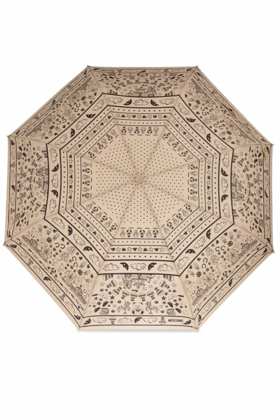 Moschino beige Folding umbrella with logo