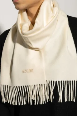 Moschino beige Fringed scarf
