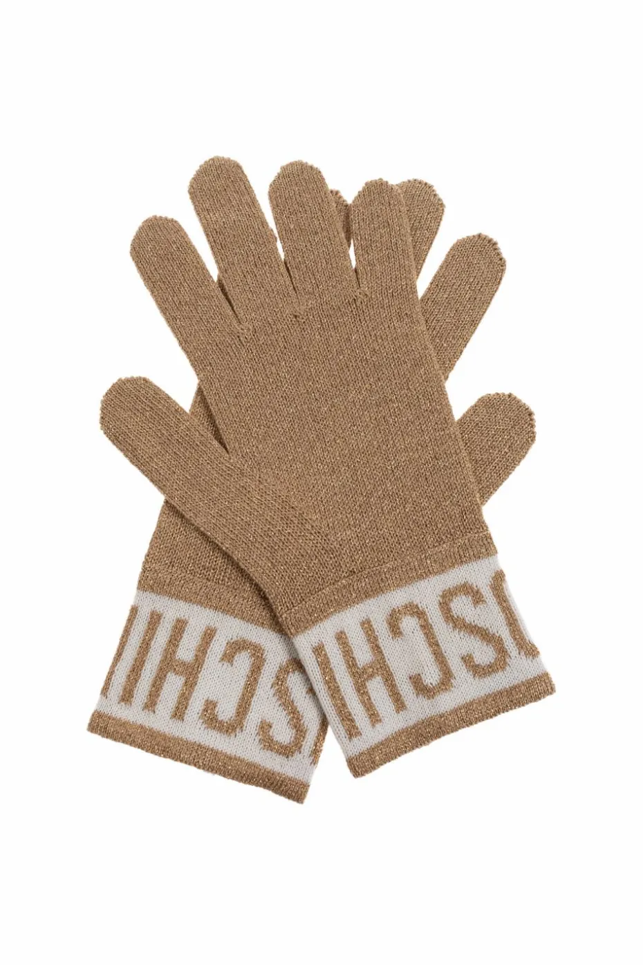 Moschino beige Gloves with lurex thread