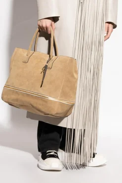 Moschino beige Leather shopper bag