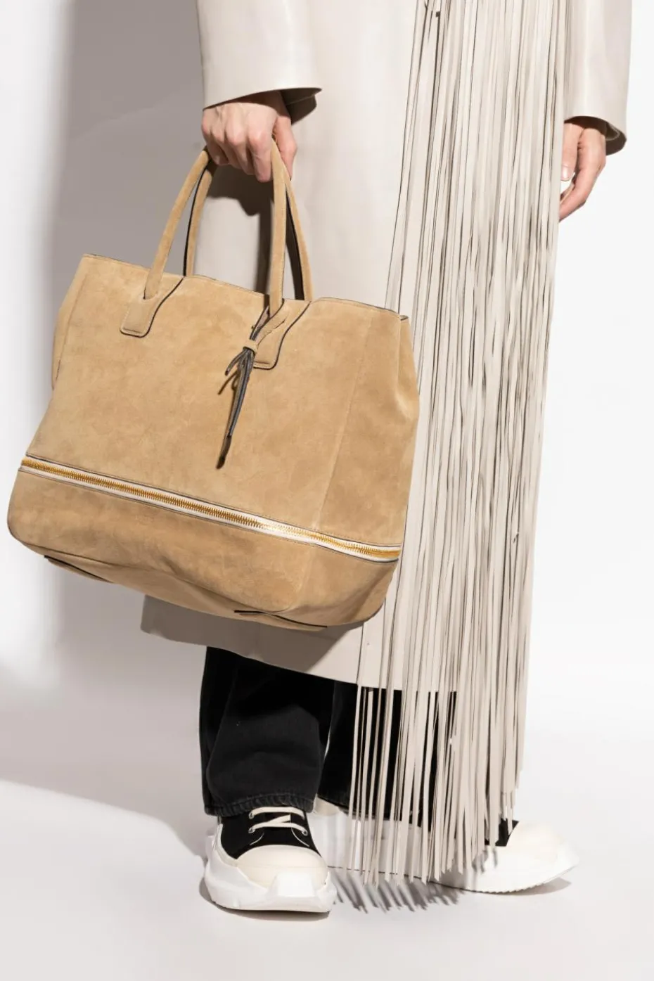 Moschino beige Leather shopper bag