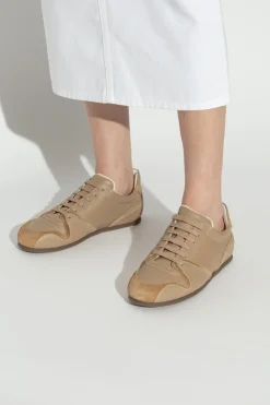 Moschino beige Leather sneakers