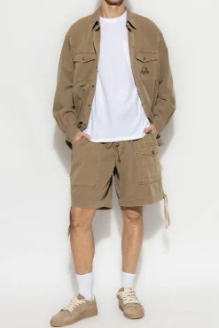 Moschino beige Logo shorts