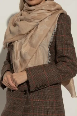 Moschino beige Scarf with lurex thread