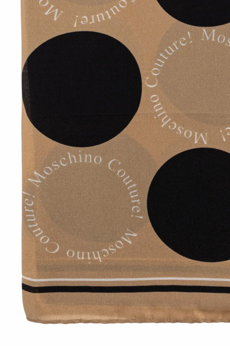 Moschino beige Silk scarf with logo