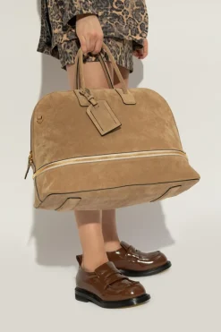 Moschino beige Suede handbag