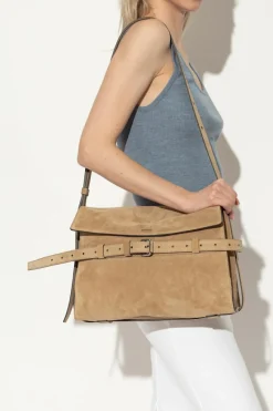 Moschino beige Suede shoulder bag